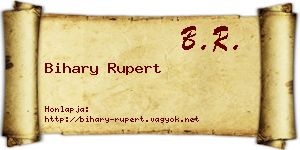 Bihary Rupert névjegykártya